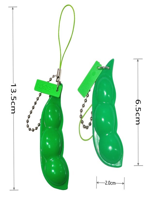 Ganjiang 6PCS Squeeze Bean Keychain Fidget Toys Pack for Both Children and Adult (3pcs Pea & 3pcs Peanut) - Image 4